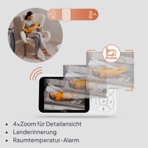 Babyphone cu camera Lionelo Babyline 3.4, display 3.5, noapte si zi - Img 9