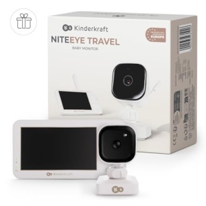 Babyphone Kinderkraft NITEEYE TRAVEL cu camera, monitor 4,3, cablu, VOX, alb - Img 11