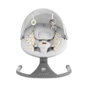 Babywippe electrica Kinderkraft LUMI 2, 2-in-1, 5 moduri de balansare, gri - Img 4