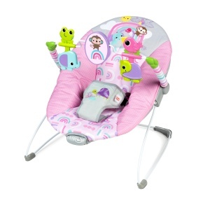 Balansoar pentru bebelusi Bright Starts Pink Paradise, 0-6 luni, vibrare, roz