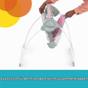 Balansoar pentru bebelusi Bright Starts Pink Paradise, portabil, cu muzica, unisex - Img 4
