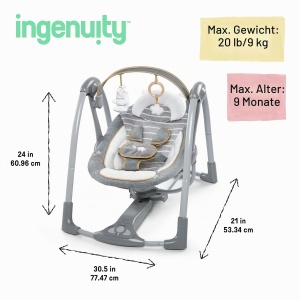 Balansoar pentru bebelusi Ingenuity Swing n Go Deluxe, 5 viteze, muzica, plus - Img 9