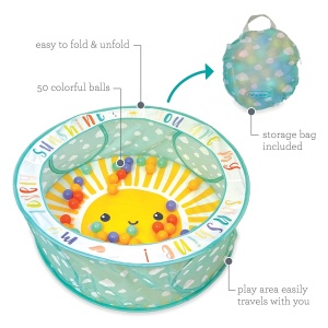 Ballebad Infantino Pop-Up cu 50 Bile Colorate, 90 cm, Usor de Asamblat - Img 5