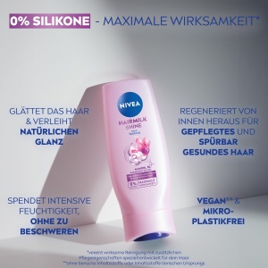 Balsam de par NIVEA Hairmilk Glanz, 200 ml, cu extract de migdale si magnolie - Img 3