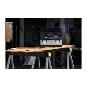 Banci de lucru pliabile STANLEY 340 kg, metalice, set de 2, cu maner si curea, negre - Img 2