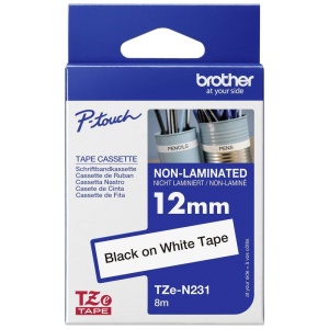 Banda de etichetare Brother TZE-N231, 12 mm, negru pe alb, 8 m
