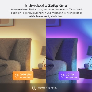 Banda de lumina Nanoleaf Matter Essentials HD, banda LED RGB IC adresabila de 5 M - inteligenta, Matter prin Wi-Fi, Bluetooth, banda LED de 16 milioane de culori, functioneaza cu Alexa Google Apple - Img 6