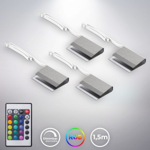 Banda LED B.K.Licht cu telecomanda, RGB, dimabila, 4x2,5x10 cm, crom - Img 6