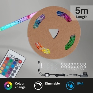 Banda LED Briloner Leuchten 5m RGB, dimabila, IP44, pentru exterior - Img 2