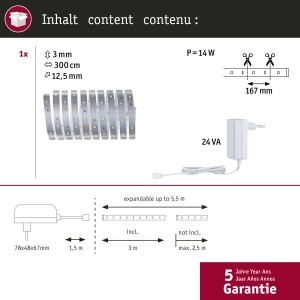 Banda LED Paulmann MaxLED 250, 3m, 12W, Lumina calda - Img 5