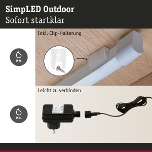 Banda LED Paulmann SimpLED 5m Alb Cald, IP65, Montaj Usor - Img 4