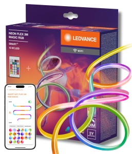 Banda LED RGB LEDVANCE SMART WIFI NEON FLEX 3m, Dimabila, Silikon