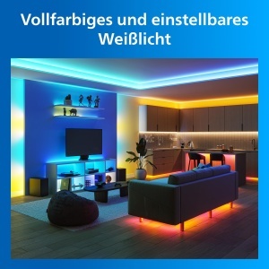 Banda LED RGBICWW Philips, 10 m, Lumina alba ajustabila, Control smart - Img 3