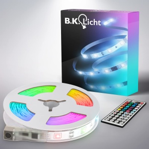 Banda LED USB B.K.Licht, 5m, RGB, dimabila, autoadeziva