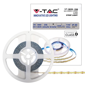 Banda LED V-TAC SMD 2835, 18 W, 5 metri, alb natural 4000 K