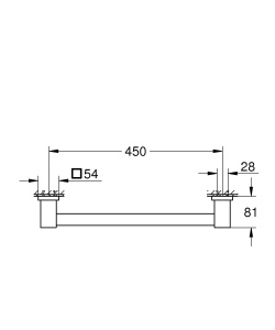 Bara de sprijin GROHE Start Cube, 50 cm, crom, instalare usoara - Img 4