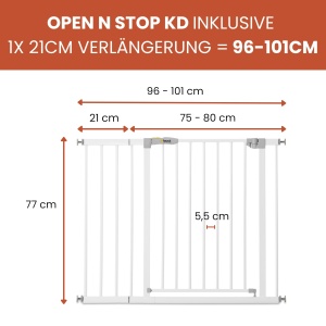 Bariera de siguranta hauck Open N Stop KD alb extensibila 96-101 cm fara gaurire - Img 2