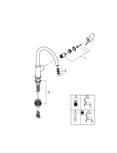 Baterie bucatarie GROHE BauEdge 31367001 crom inaltime mare rotatie 360deg - Img 7