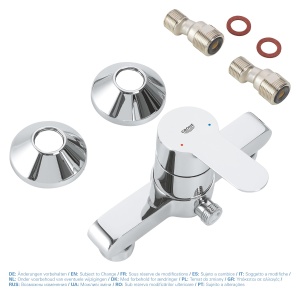 Baterie dus GROHE BauEdge 23333000 montaj pe perete crom suprafata durabila - Img 4