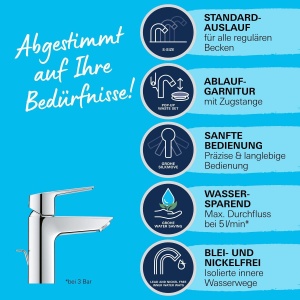 Baterie lavoar GROHE Start 24209002 crom economisire apa instalare rapida - Img 4