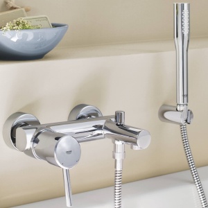 Baterie pentru cada GROHE Concetto, crom, cu dus si sistem de economisire a apei - Img 3