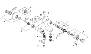 Baterie pentru cada Grohe Costa DN 15, crom, design modern - Img 4