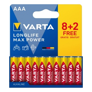 Baterii AAA VARTA Longlife Max Power, 10 bucati, Alkaline, 1,5 V - Img 2