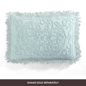 Beatrice Home Fashions Medalion Chenille Tagesdecke, Blau, Full - Img 7