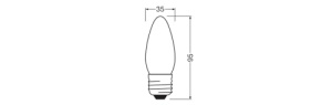 Bec LED dimabil Osram Retrofit Classic B, 3,4W, 470lm, 2700K, sticla mata, E27 - Img 4