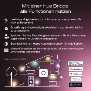 Bec LED inteligent Philips Hue A67, 13.5W, 1600 lumeni, E27, lumina alba calda, dimmabil - Img 4