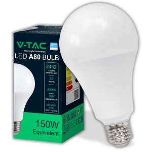 Bec LED V-TAC A80 E27 20W 2452 Lumen Neutral Alb 4000K