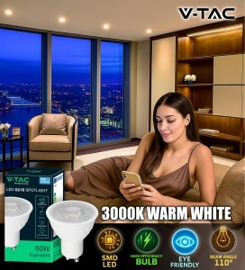 Bec LED V-TAC GU10 6W, 445 Lumen, 3000K, 10 bucati - Img 5