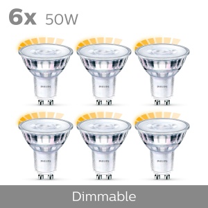 Becuri LED Philips GU10 Warm Glow Set 6 50W Dimabile Lumina Cald Alb - Img 6