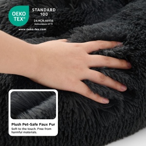 BEDSURE Pat pentru Animale O 50 cm Plus Culoare Gri Inchis Lavabil - Img 4