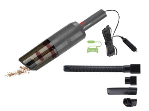 beper P202ASP402 Aspirator auto gri 75W Aspirator portabil cu priza auto incl accesorii cablu de 3 metri rezervor de 035 litri si filtru HEPA lavabil  - Img 1