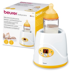 Beurer BY 52 Incalzitor de biberoane si incalzitor de biberoane, incalzire si mentinere calda a alimentelor pentru bebelusi, timp de incalzire de 8 minute, afisaj digital al temperaturii, potrivit pentru toate biberoanele disponibile in comert, 1 bucata
