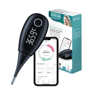 Beurer OT 30 BasalControl Smart, termometru bazal pentru monitorizarea ciclului, cu aplicatia Ovy cycle pentru contraceptie fara hormoni sau ca suport pentru fertilitate pentru planificarea familiala naturala, cu Bluetooth