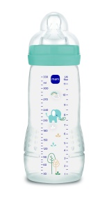 Biberon MAM 330Ml cu Tetina SkinSoft pentru 4 Luni, Albastru - Img 1
