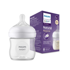 Biberon Philips Avent Natural Response - Biberon, 125 ml, pentru nou-nascuti de la 0 luni, fara BPA (Model SCY900/01)