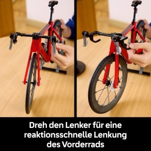 Bicicleta LEGO Icons Rennrad 11380 - 1015 piese, cu Gummireifen si Stander - Img 5