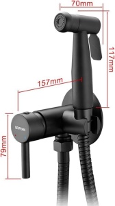 Bidet cu dus GRIFEMA G154, negru, din otel inoxidabil, instalare usoara - Img 2