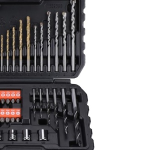 Black+Decker Set de burghie si surubelnite A7188 (50 de bucati, burghiu metalic din titan 1,5-6 mm, burghiu pentru zidarie 4-10 mm si burghiu pentru lemn 3-7 mm, capete de surubelnita, chei, suport pentru burghie magnetica, surubelnita), negru, 20 x 17 - Img 11