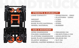 BLACKDECKER Carucior Transport 2-in-1 Pliabil Capacitate 120kg - Img 3