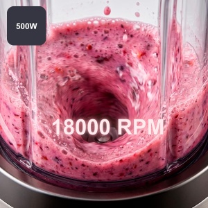 Blender BlackDecker COMPACT TO-GO 500W, 600 ml, 4 cutite inox - Img 6