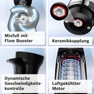Blender Bosch ErgoMaster MSM6M810, 1200W, 4 cutite din otel inoxidabil, cu vas de mixare - Img 4