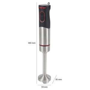 Blender de mana ProfiCook | Set 2 in 1 | Tel din otel inoxidabil | Ideal pentru smoothie-uri/cocktailuri/terci pentru bebelusi/smantana | cu multe accesorii | linistit | 1000 wati | Otel inoxidabil | PC-SMS 1226 - Img 7