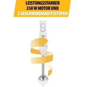 Blender de mana Tristar MX-4880, 350W, 2 viteze, functie Turbo, alb - Img 5