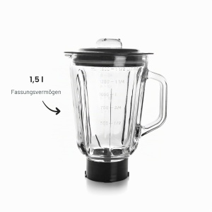 Blender Lacor 69684 cu recipient din sticla, 1.5L, 4 cutite din otel inoxidabil - Img 4