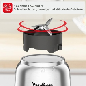 Blender Moulinex Mix Move, 300 W, capacitate 0,8 l, 2 sticle Tritan - Img 6