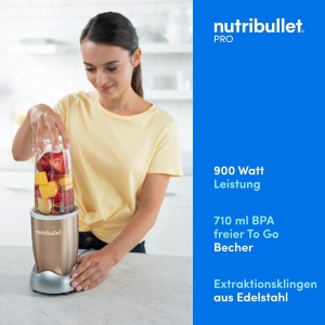 Blender Nutribullet Pro NB904CP, 900W, 700ml, Usor de curatat - Img 2